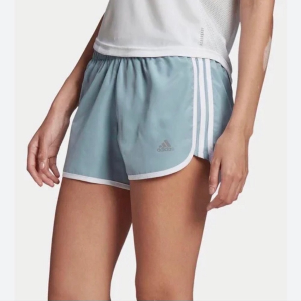 Adidas Climalite Brief-Lined Running Shorts in Light Blue